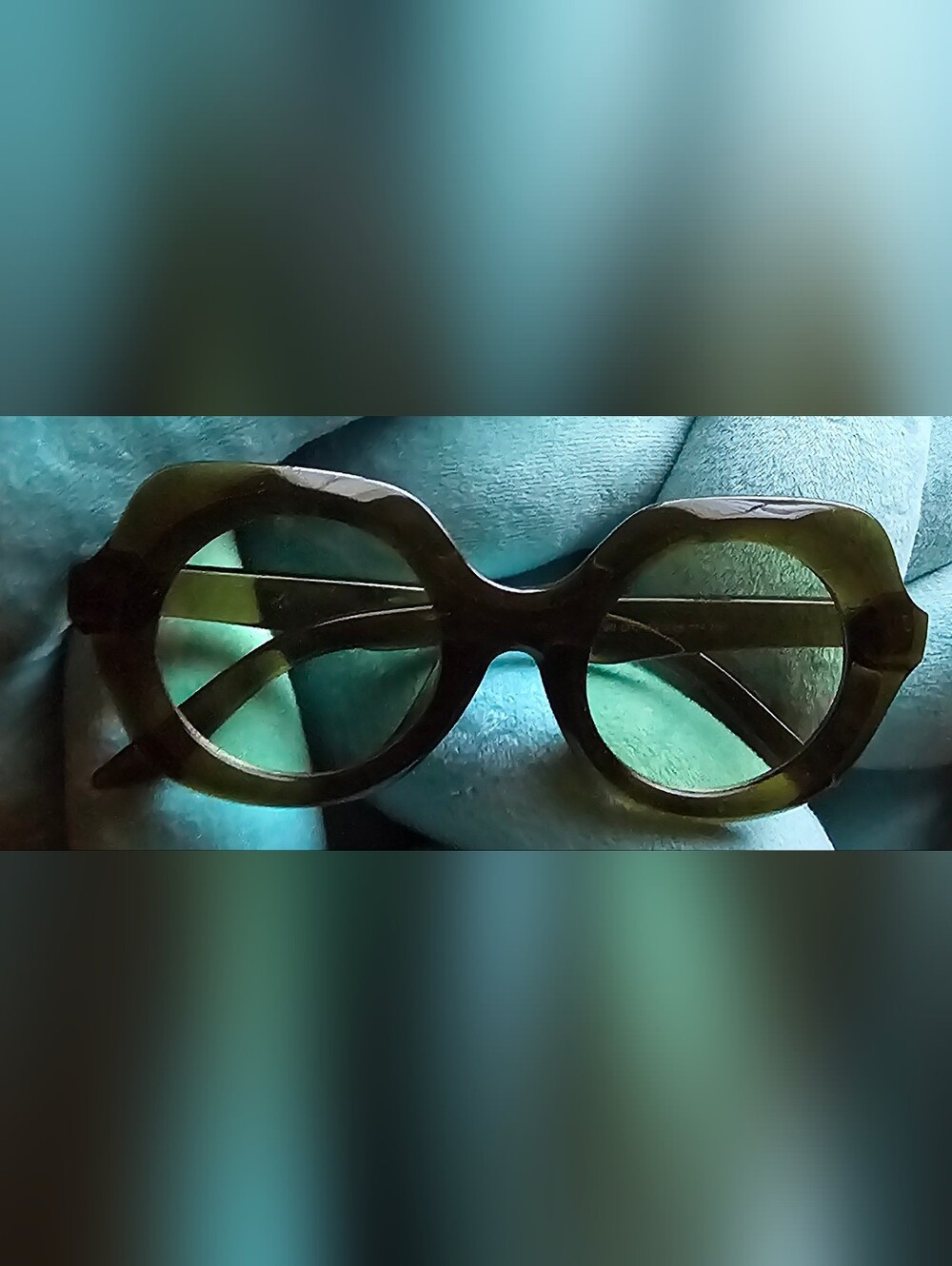 Oversized Olive Green Round Women's Sunglasses